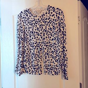 Loft cardigan. Size L. Black and white leopard print.